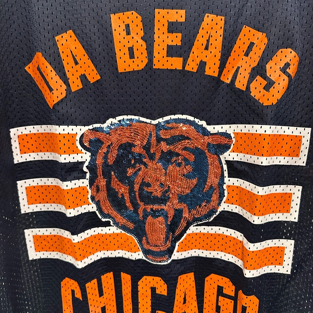 Victoria's Secret PINK Chicago Bears jersey Navy Mesh sequin logo size medium - Picture 4 of 5
